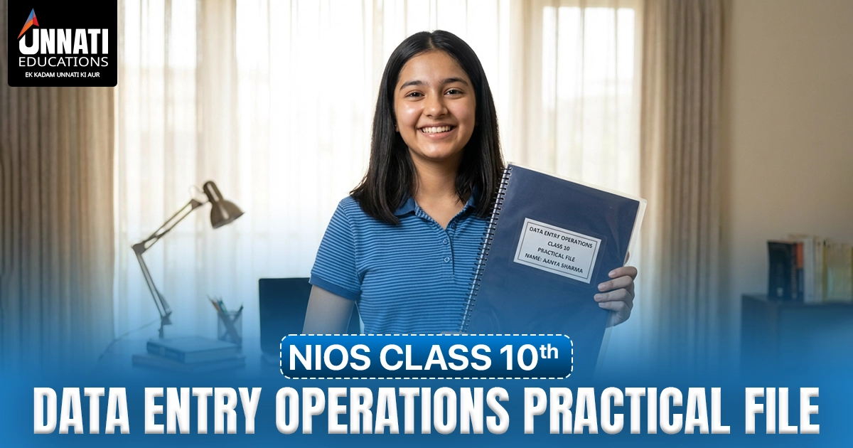 NIOS data entry operations class 10 practical file